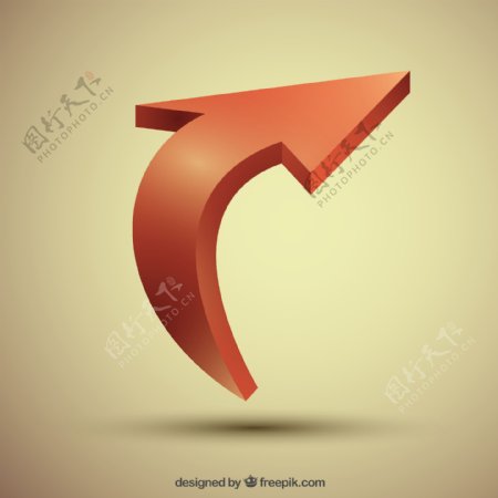 创意橙色弧形箭头图形设计