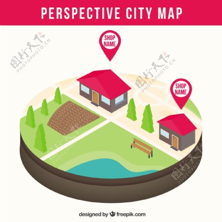 彩色城市三维地图
