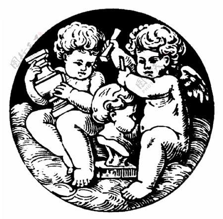 天使宗教神话古典纹饰欧式图案0386