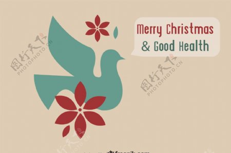 圣诞快乐和健康明信片