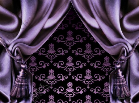 古典窗帘背景图片