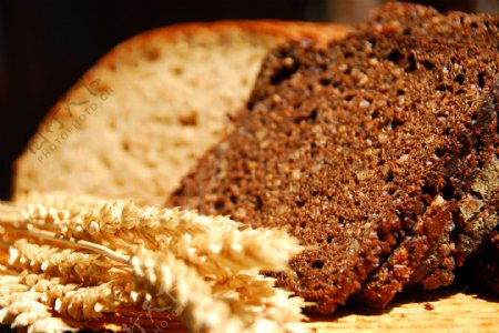 麦穗和法国面包图片