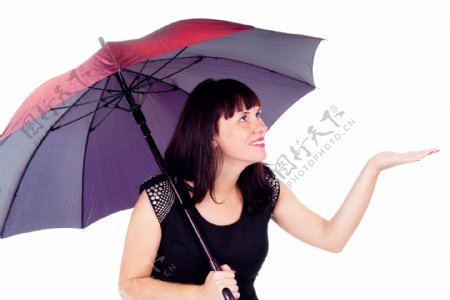 打伞的时尚女性图片