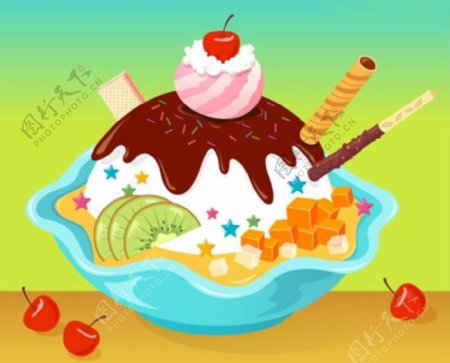 美味冰淇淋插画