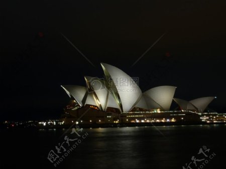 黑夜里的悉尼歌剧院