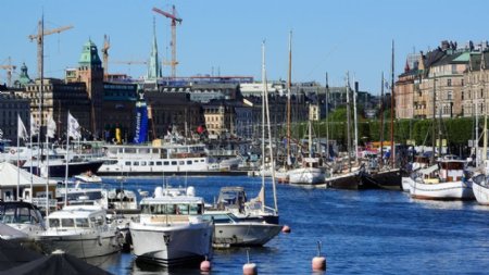 斯德哥尔摩的港口景色