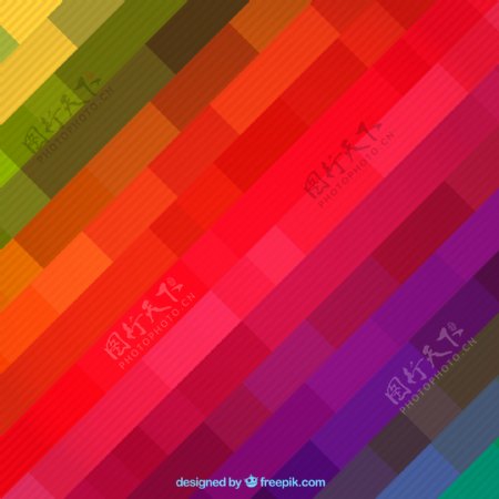 彩虹色方格背景矢量素材图片
