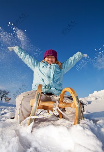 滑雪儿童摄影图片