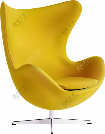手绘黄色转椅元素