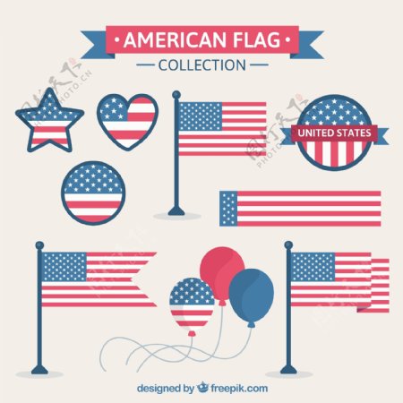 美国国旗装饰图形元素