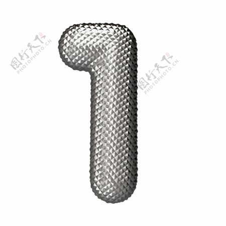 立体银色数字1图片