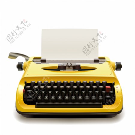 黄色打字机图片