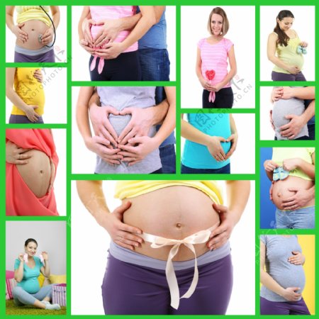 各种孕妇肚子摄影图片