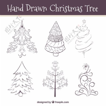 手绘装饰圣诞树