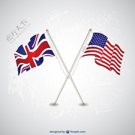 美国英国国旗模板