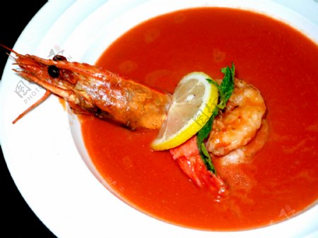 红汤大明虾图片