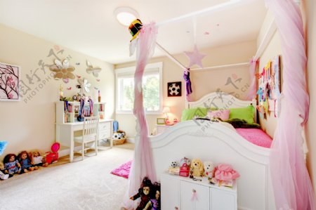 可爱粉色儿童房效果图图片