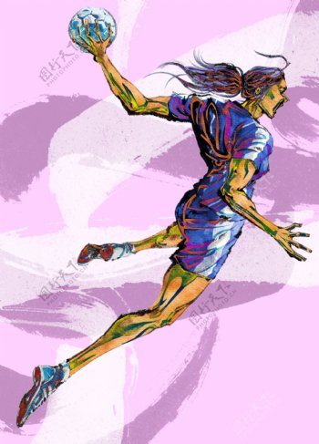 运动健身绘画人物分层素材PSD037