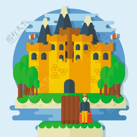 王子跟中世纪城堡