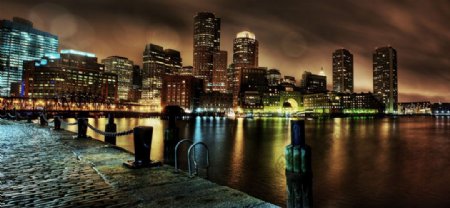 美丽波士顿夜景图片