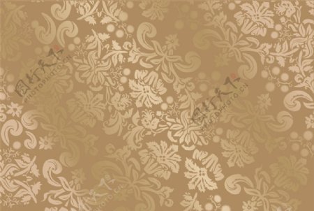 华丽金色花纹绸布背景矢量素材