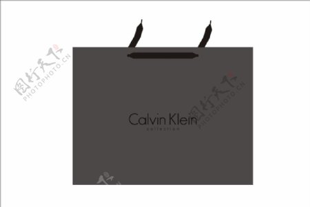 CK黑卡纸手提袋烫印矢量设计