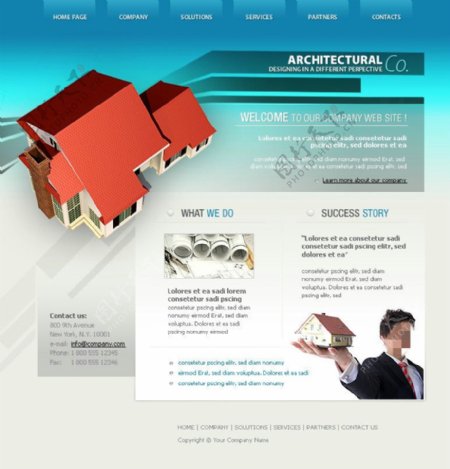 住房建筑网站psd模板