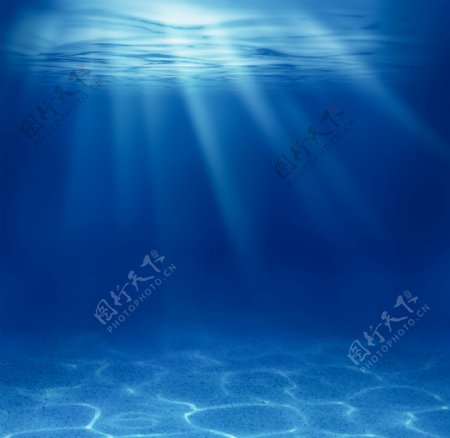 阳光照射的海底高清图片素材