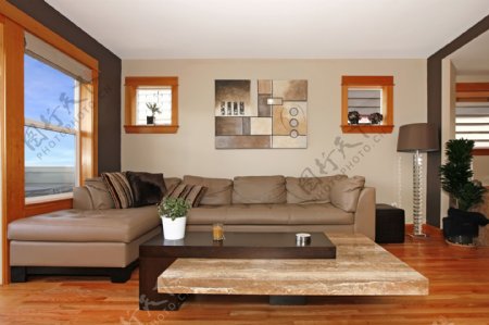 原木装饰客厅效果图图片