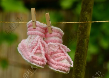 粉色宝宝针织鞋图片