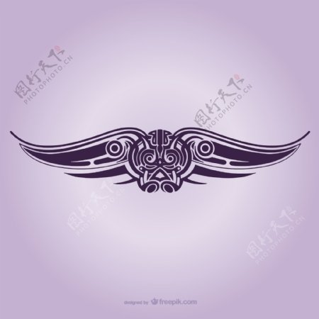 部落翅膀装饰纹身