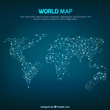 世界地图线图