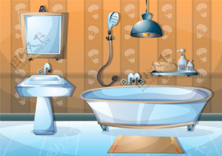 浴缸洗手台效果图图片