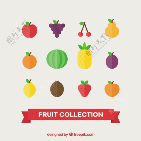 各种美味的水果装饰插图