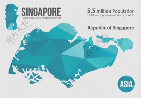 新加坡多边形地图