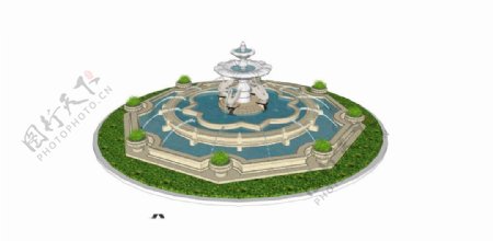 园林喷泉效果图