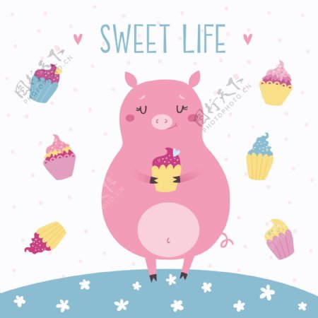 小猪与蛋糕的甜蜜生活