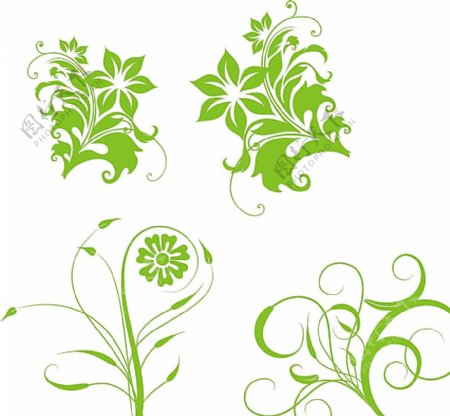 绿色花纹素材图片