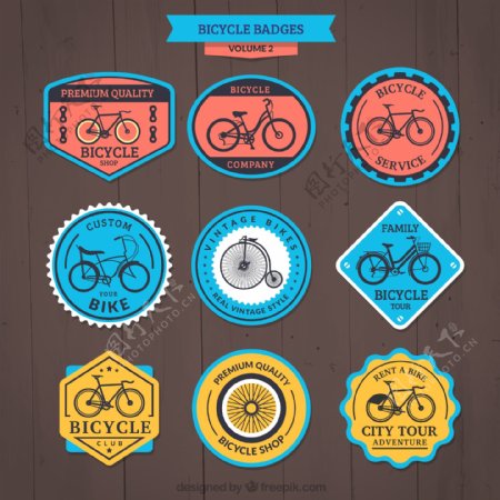 复古可爱的彩色自行车徽章包