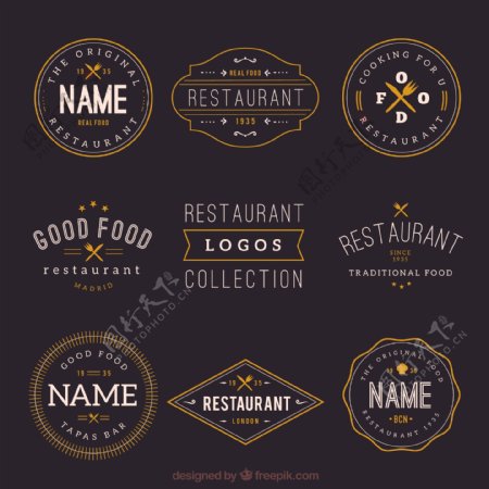 9款餐厅标志设计矢量图