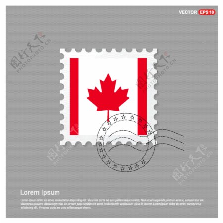 加拿大国旗邮票模板
