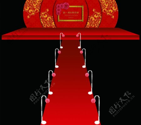 红色婚礼设计图