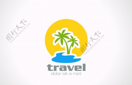 太阳椰树logo