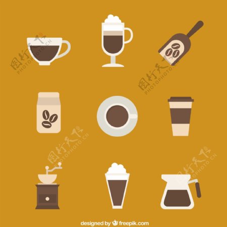 9款咖啡元素图标矢量素材