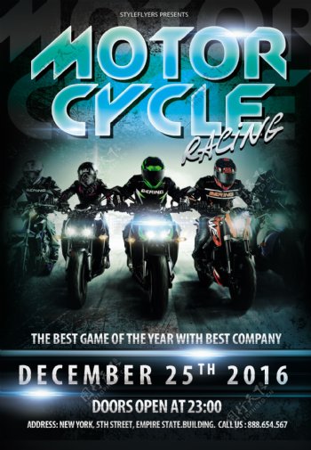 摩托车赛车运动宣传海报