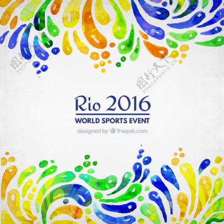 水彩风格巴西奥运会素材