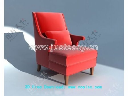 单人沙发椅子大陆家具椅子三维模型