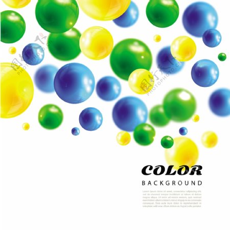 彩色质感水彩气泡背景矢量素材