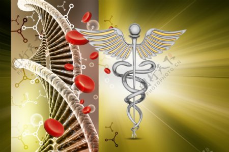 血细胞DNA与医疗标志图片