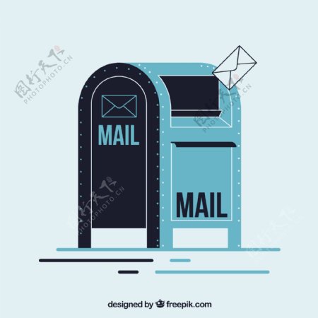 复古邮箱背景的平面设计